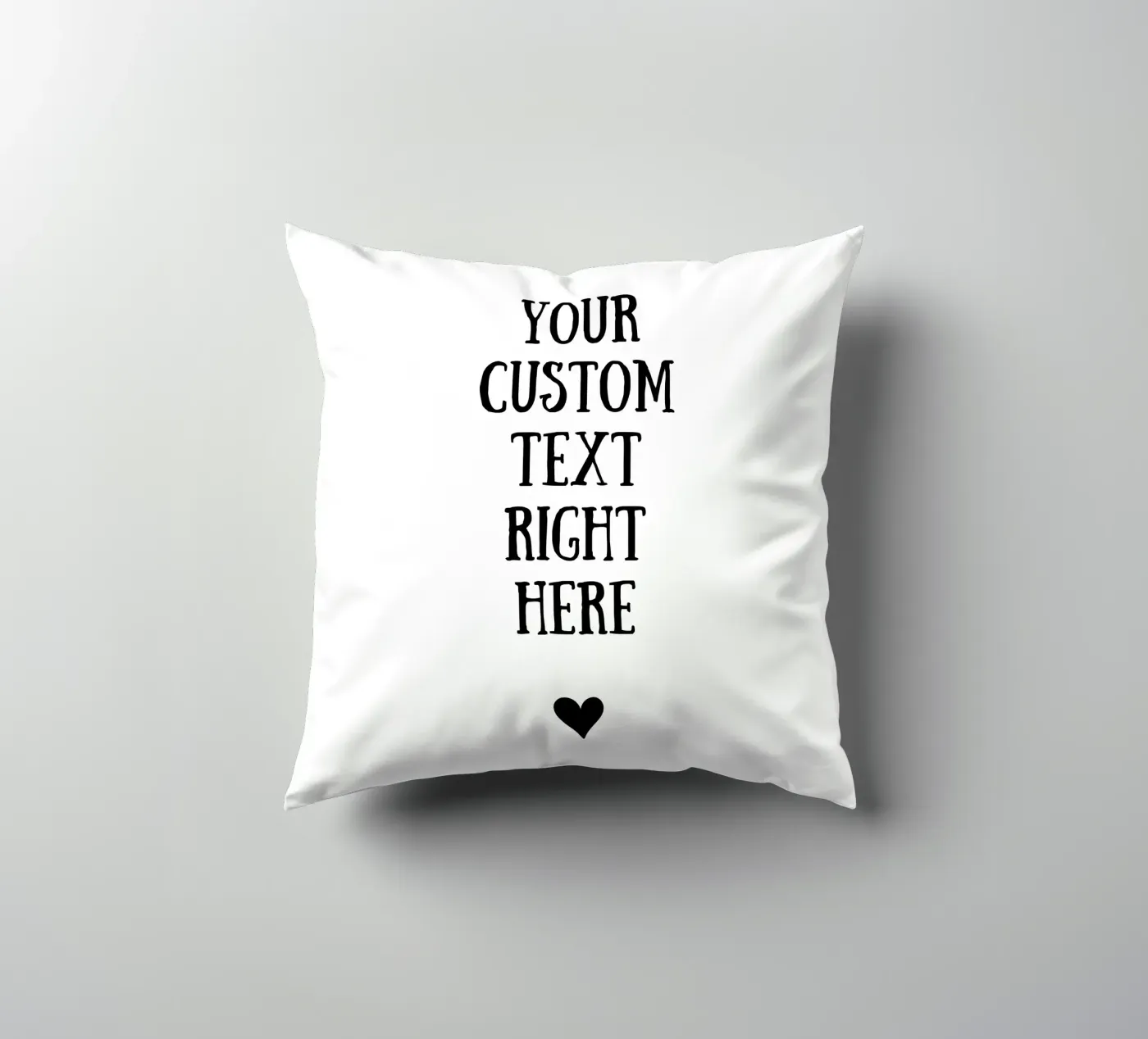 Custom text in black and white with heart Kissen von WORTSPIEL