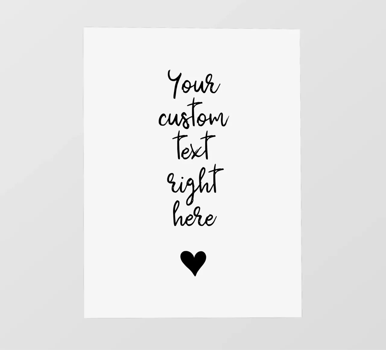 Custom text in black and white with heart Backlit Folie von WORTSPIEL
