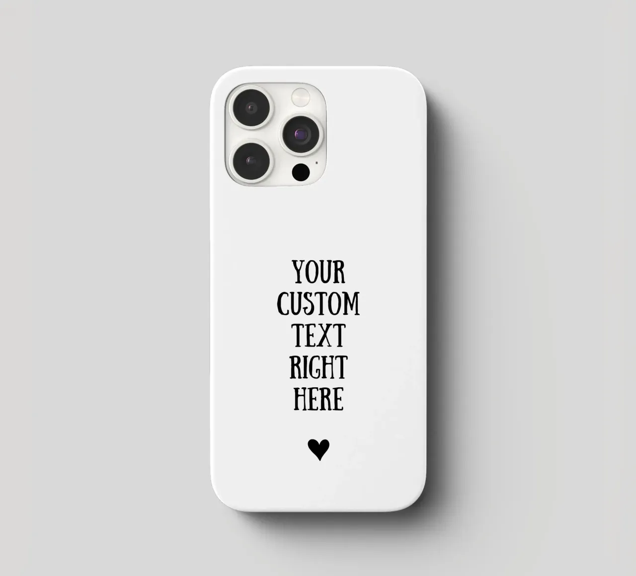 Custom text in black and white with heart cover iphone da WORTSPIEL