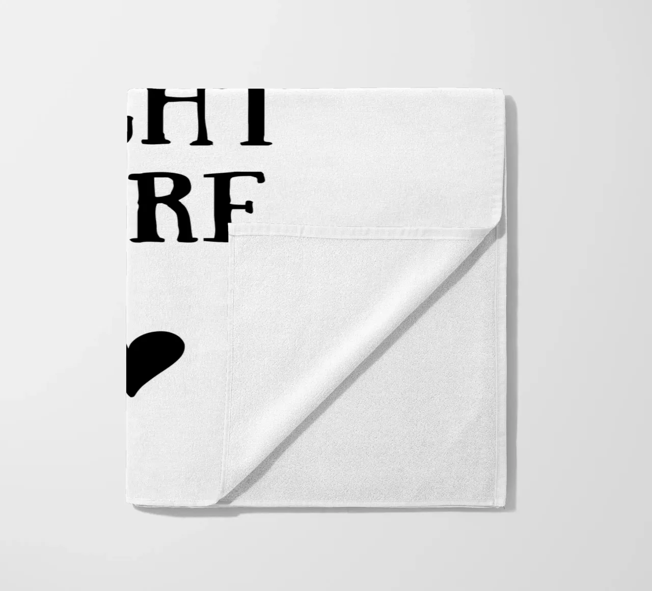 Custom text in black and white with heart telo mare da WORTSPIEL