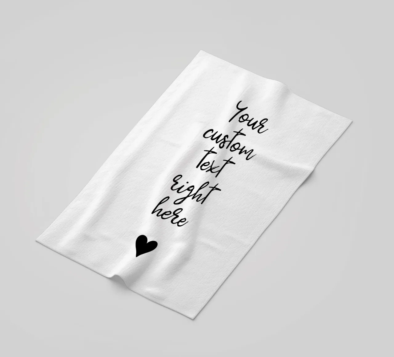 Custom text in black and white with heart Strandtuch von WORTSPIEL