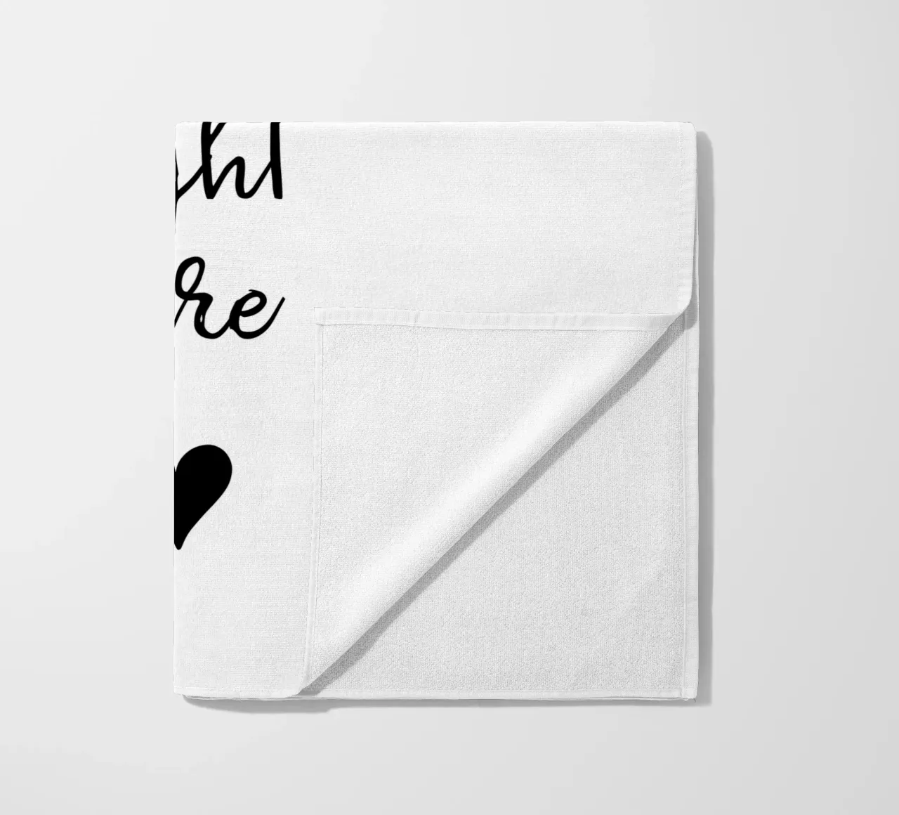Custom text in black and white with heart Strandtuch von WORTSPIEL