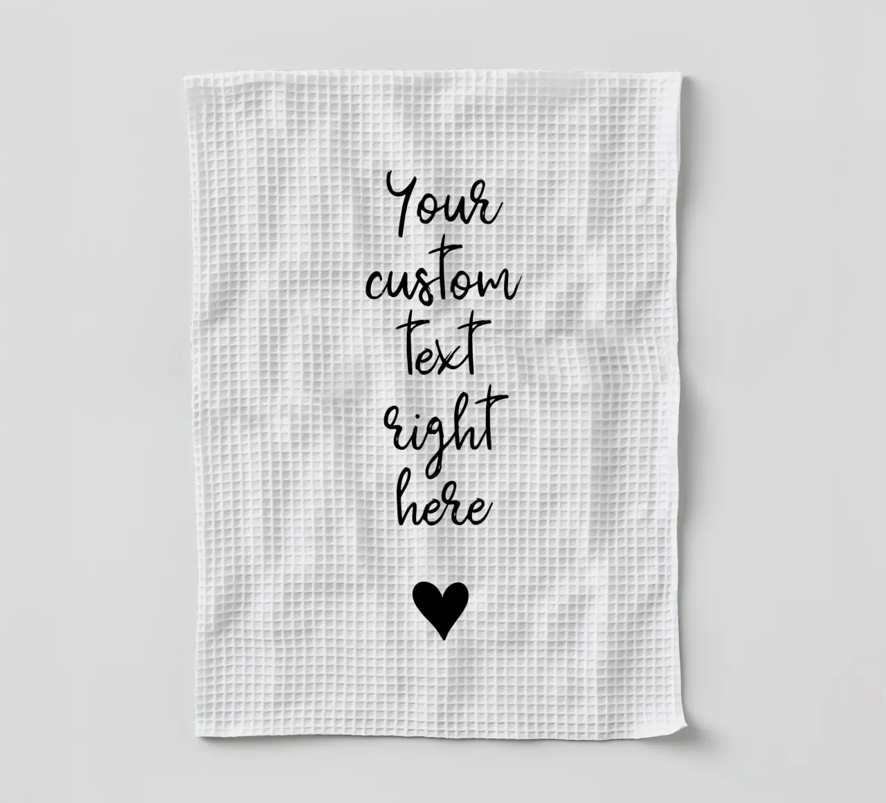 Custom text in black and white with heart Geschirrtuch von WORTSPIEL