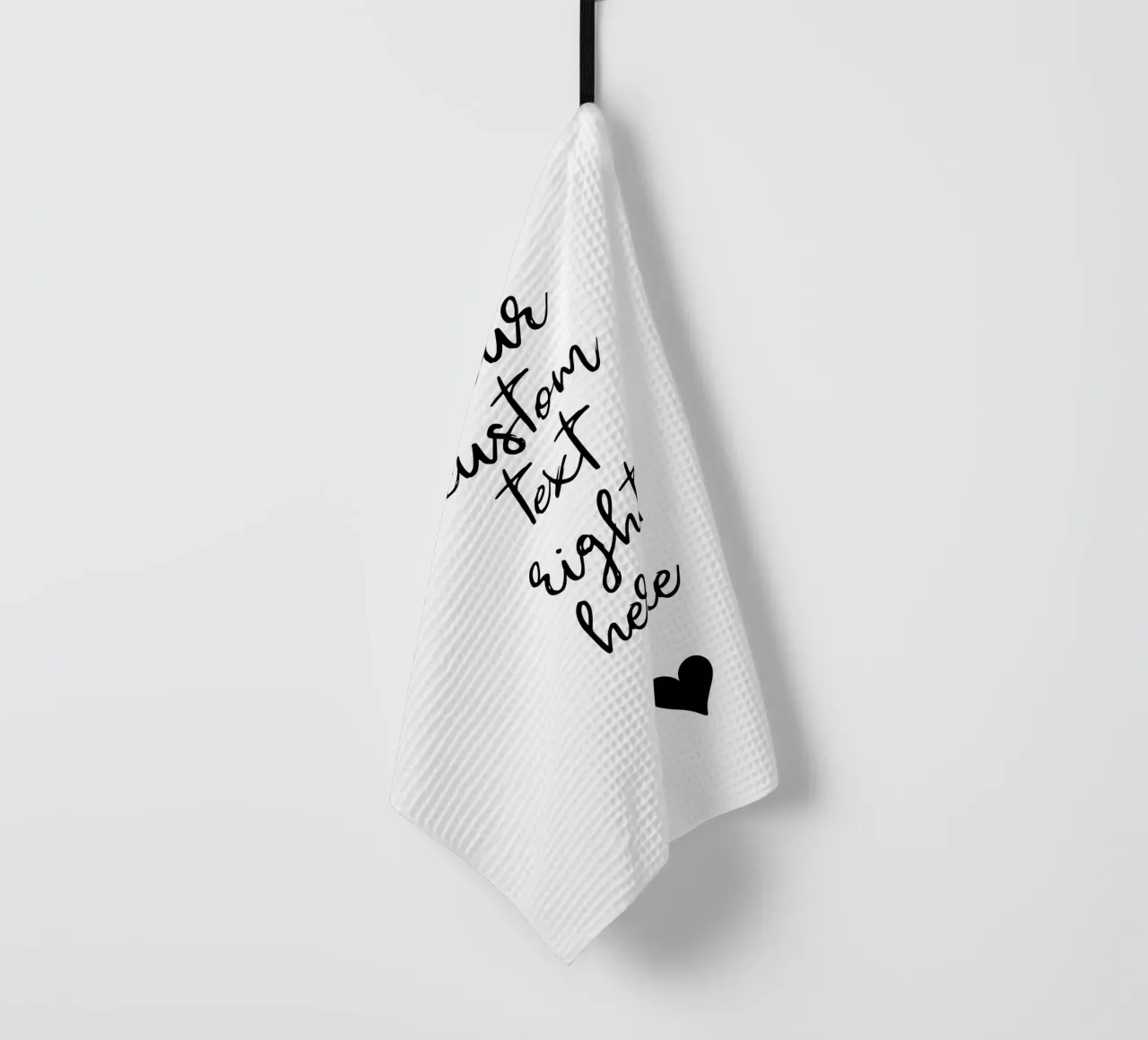 Custom text in black and white with heart Geschirrtuch von WORTSPIEL