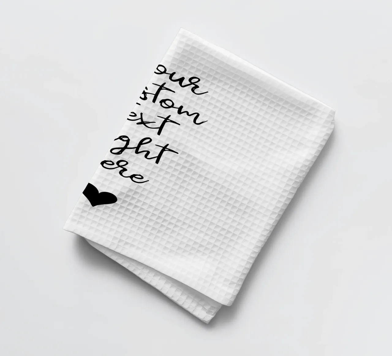 Custom text in black and white with heart Geschirrtuch von WORTSPIEL