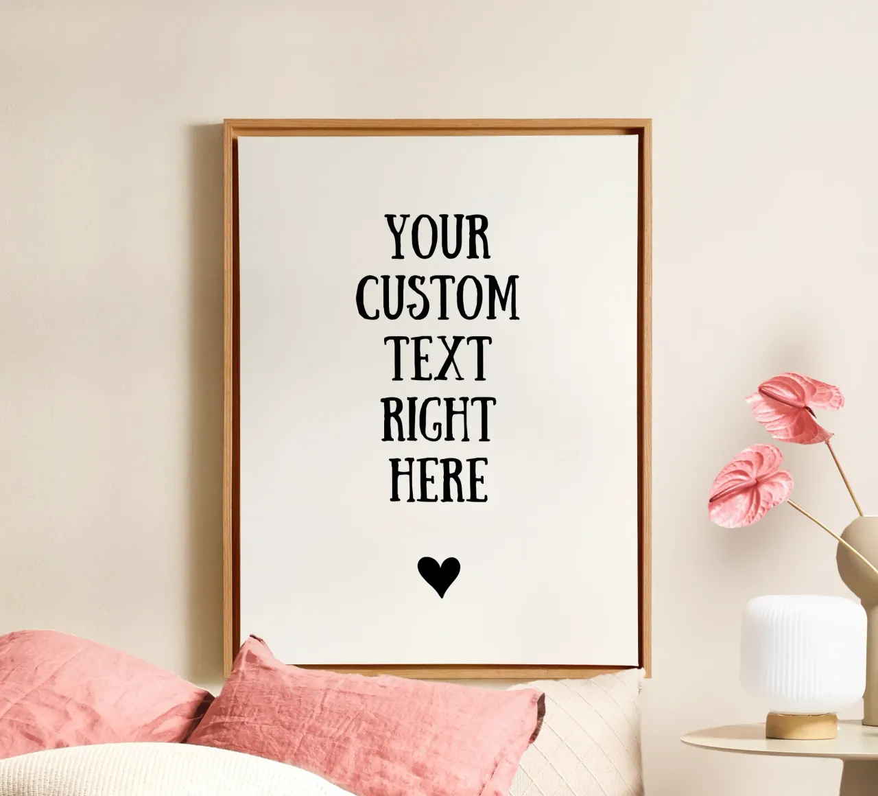Custom text in black and white with heart tela da WORTSPIEL