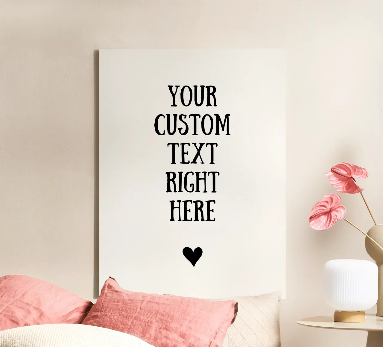 Custom text in black and white with heart tela da WORTSPIEL