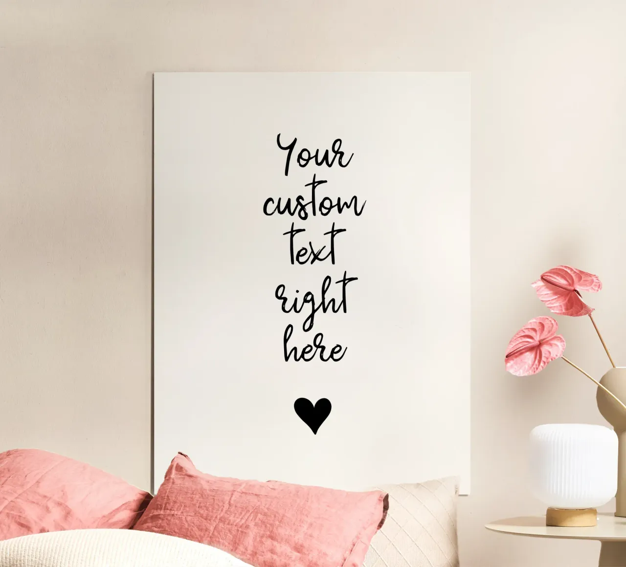 Custom text in black and white with heart Hahnemühle von WORTSPIEL