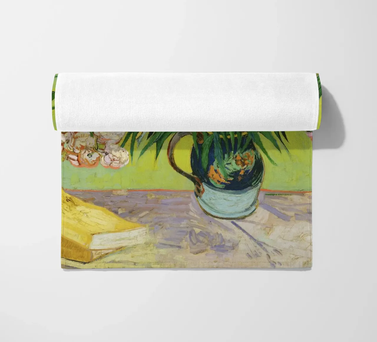 Oleanders (1888) by Vincent van Gogh beach towel by Venus Art