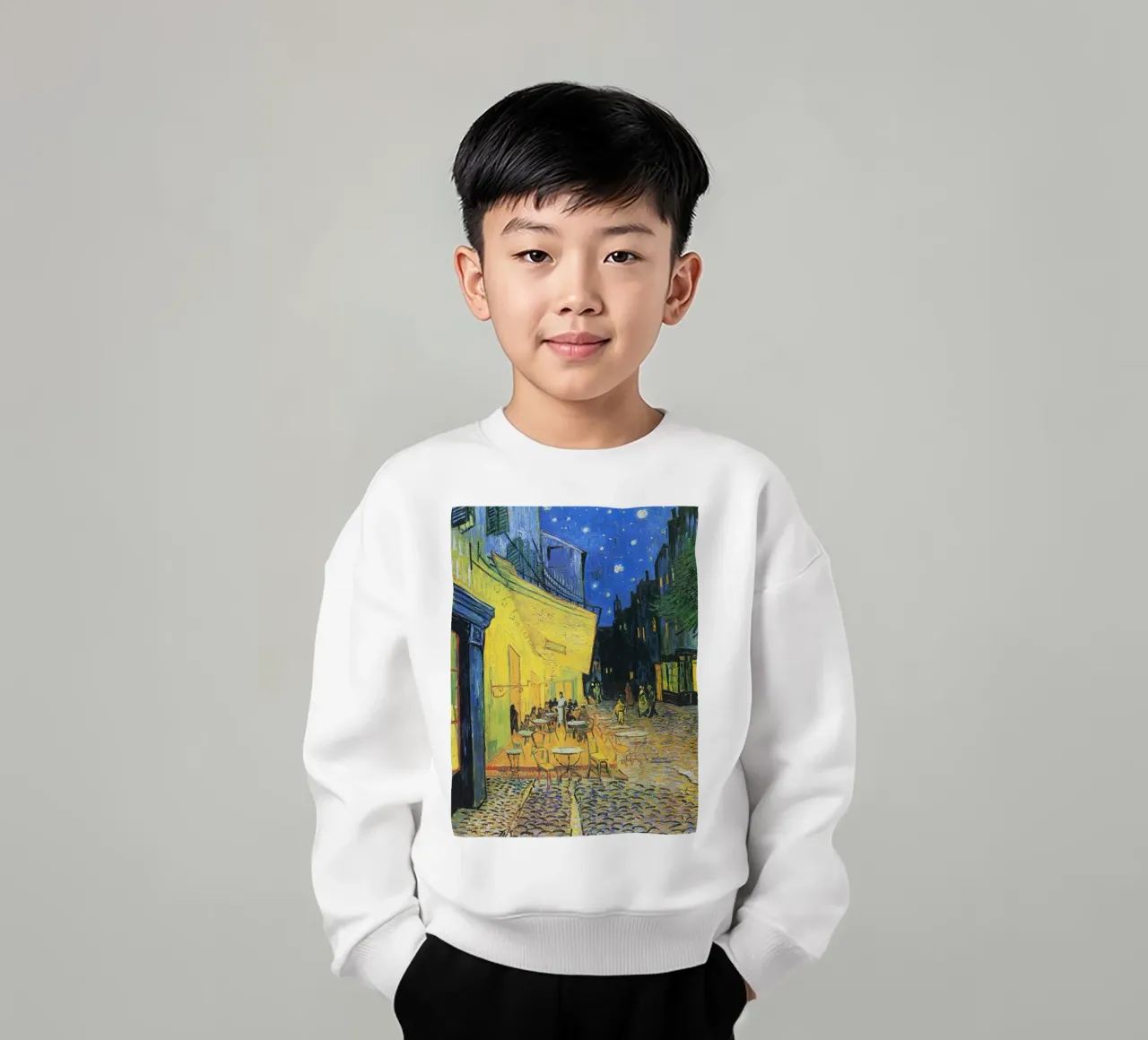 La terrazza del caffè di notte di Vincent van Gogh (1888) felpa bambino da Classic Art Prints