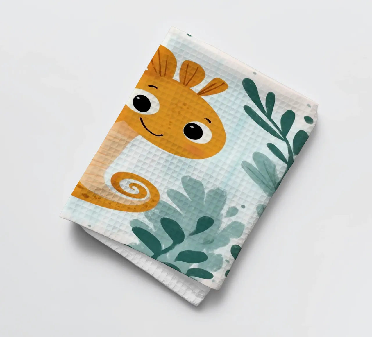 Cute Seahorse Illustration tea towel by E Cannon