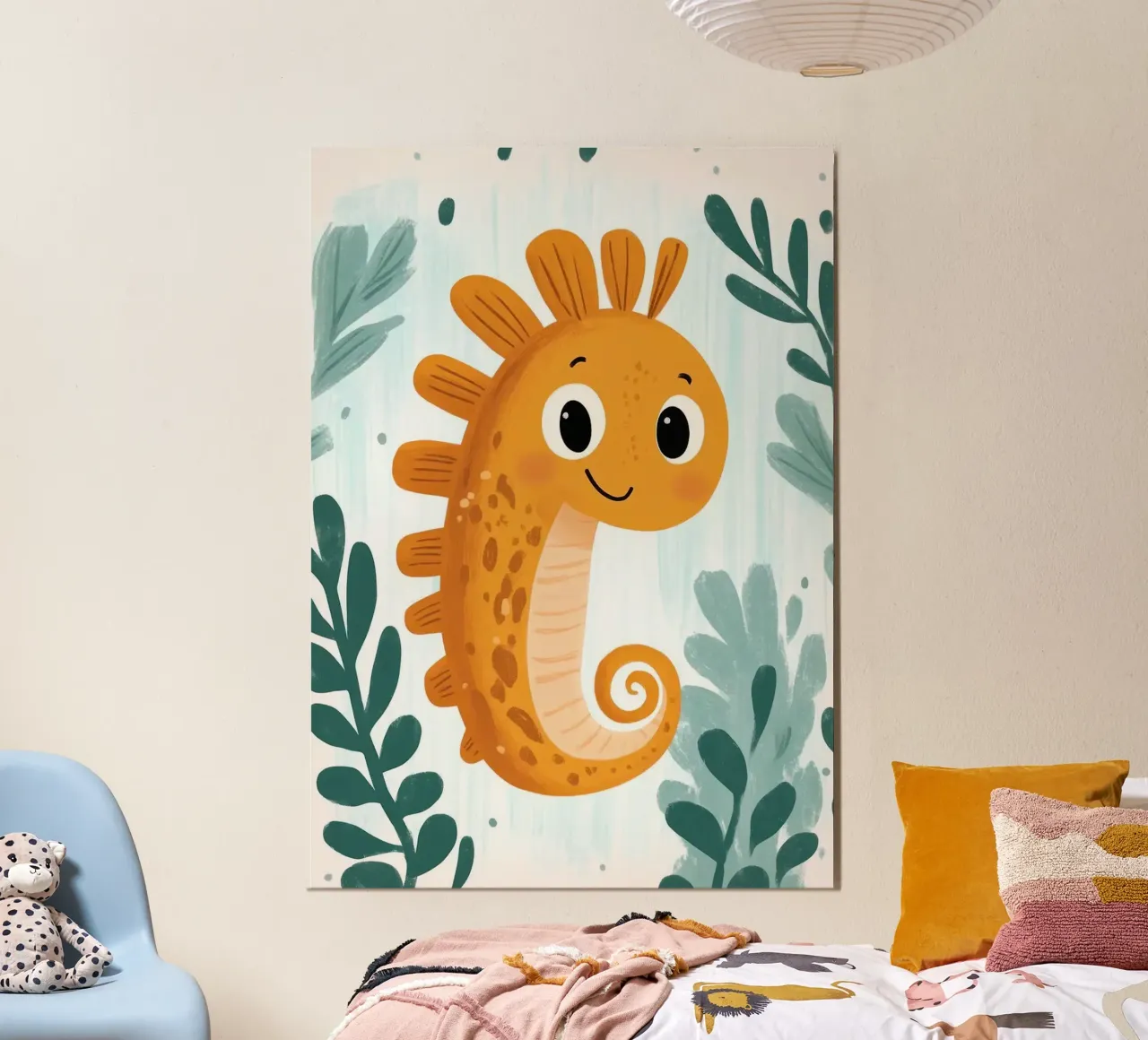 Cute Seahorse Illustration poster by E Cannon