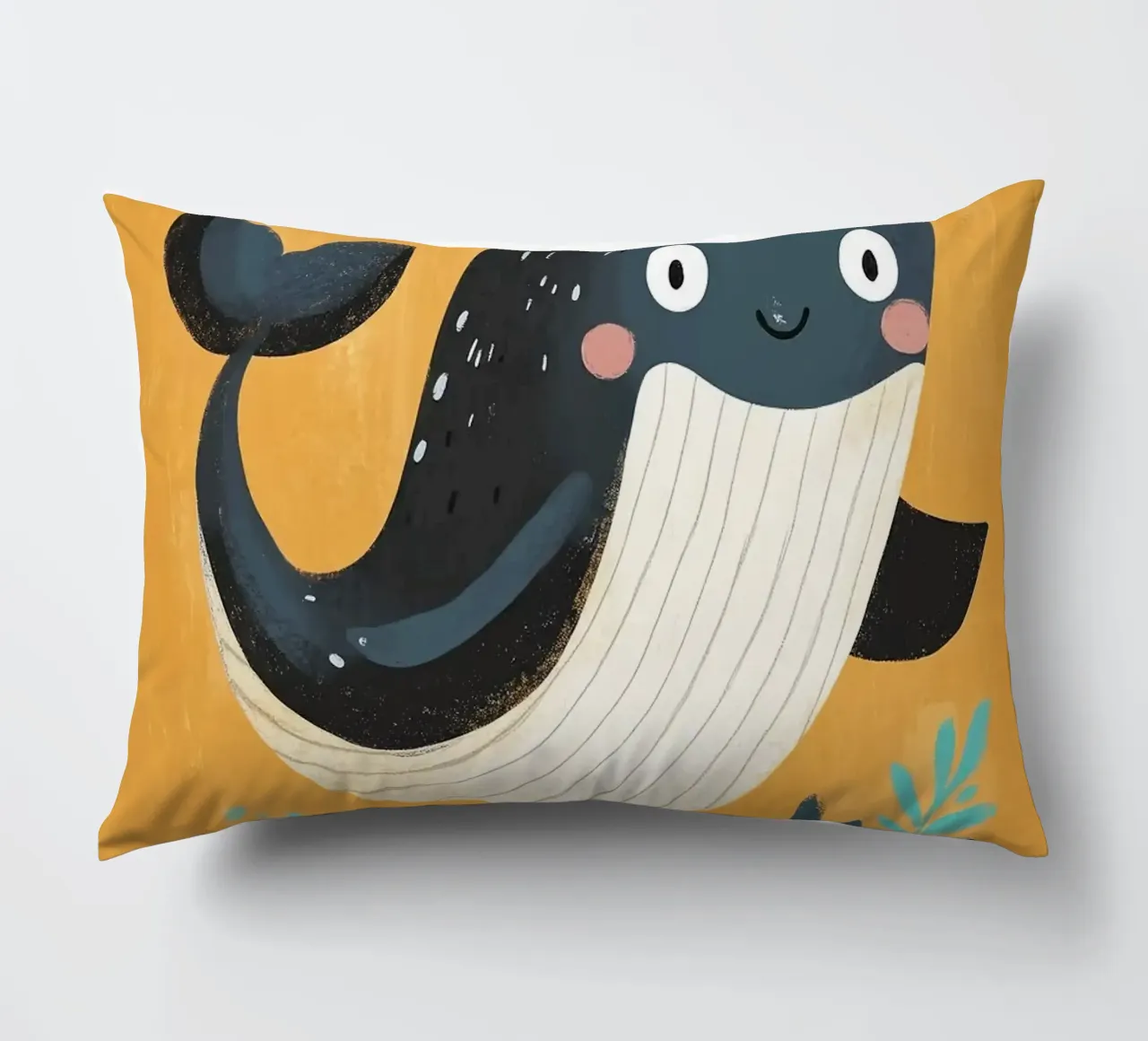Illustrazione di una balena carina cuscino da E Cannon