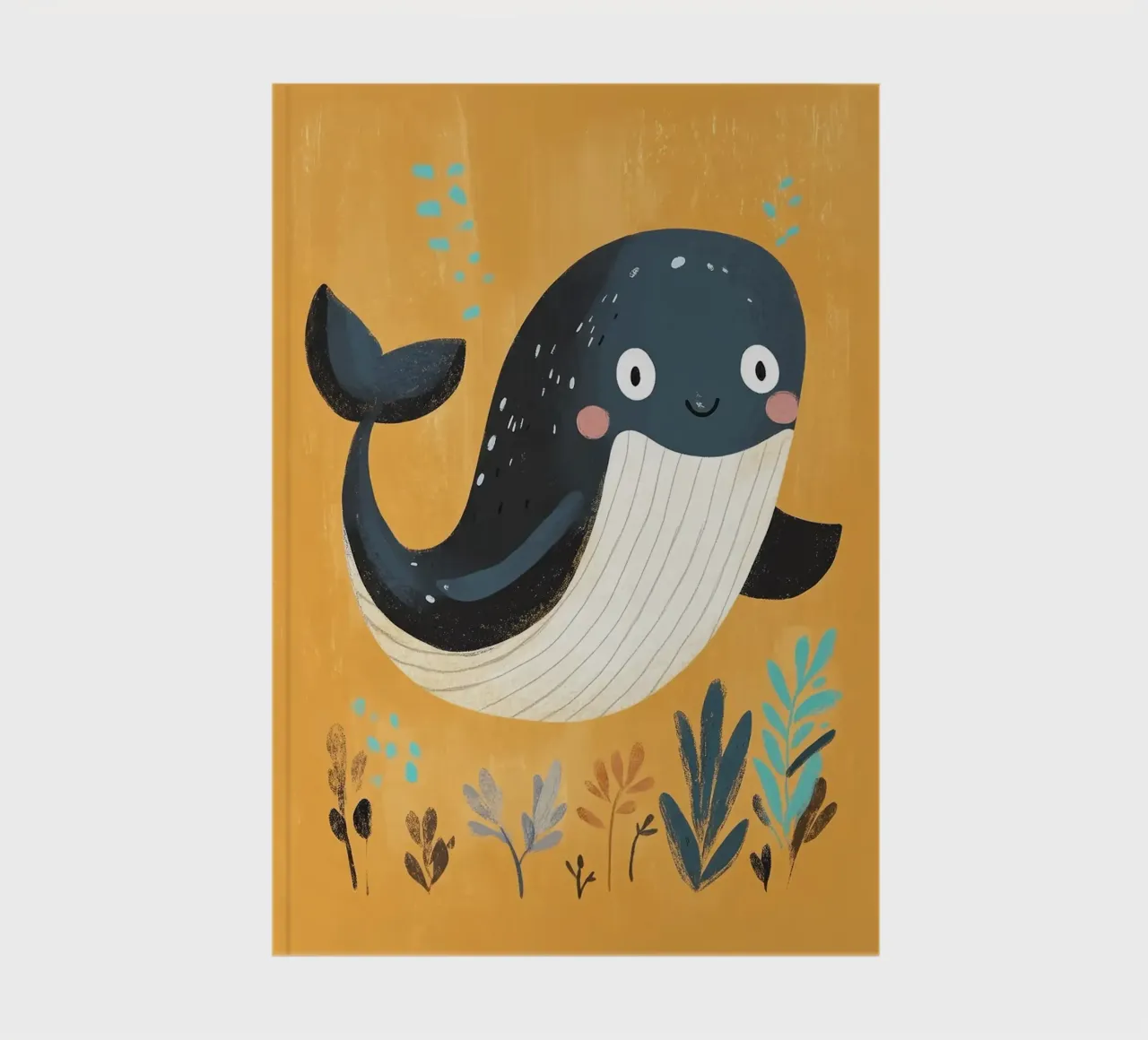 Cute Whale Illustration notebook by E Cannon