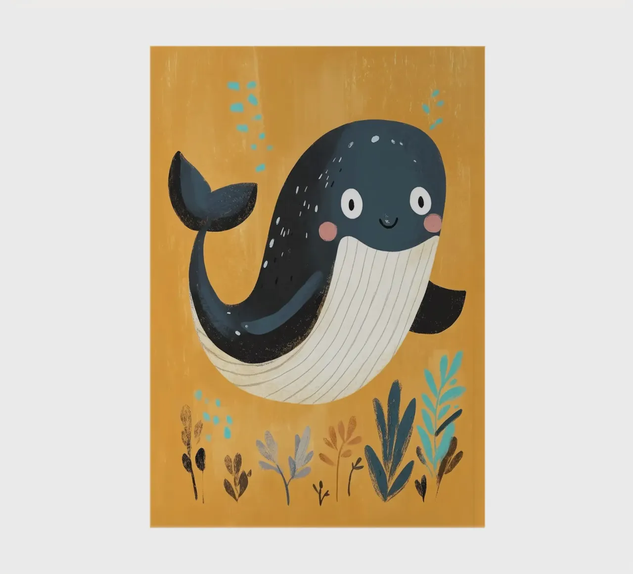 Cute Whale Illustration notebook by E Cannon