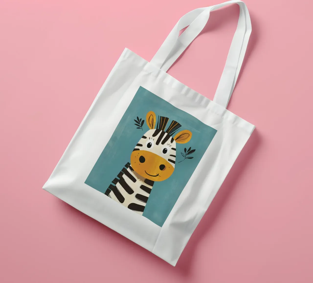 Illustrazione di una simpatica zebra borsa in juta da E Cannon