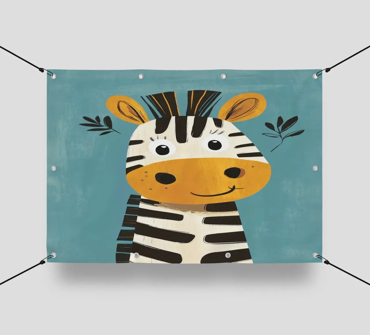 Illustrazione di una simpatica zebra telo in pvc da E Cannon