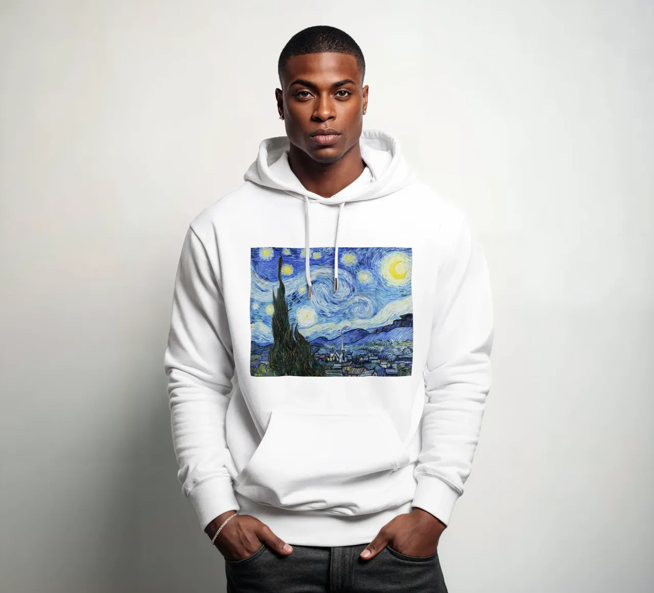 La notte stellata di Vincent van Gogh (1889) felpa con cappuccio da Classic Art Prints