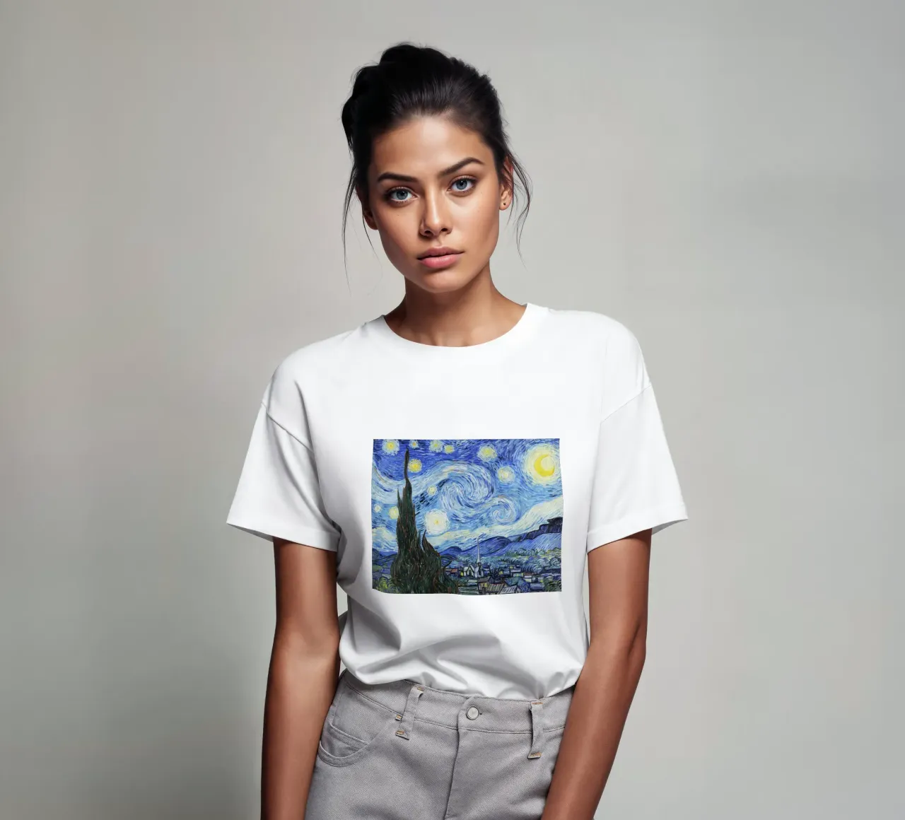 Vincent van Gogh’s The Starry Night (1889) t-shirt by Classic Art Prints