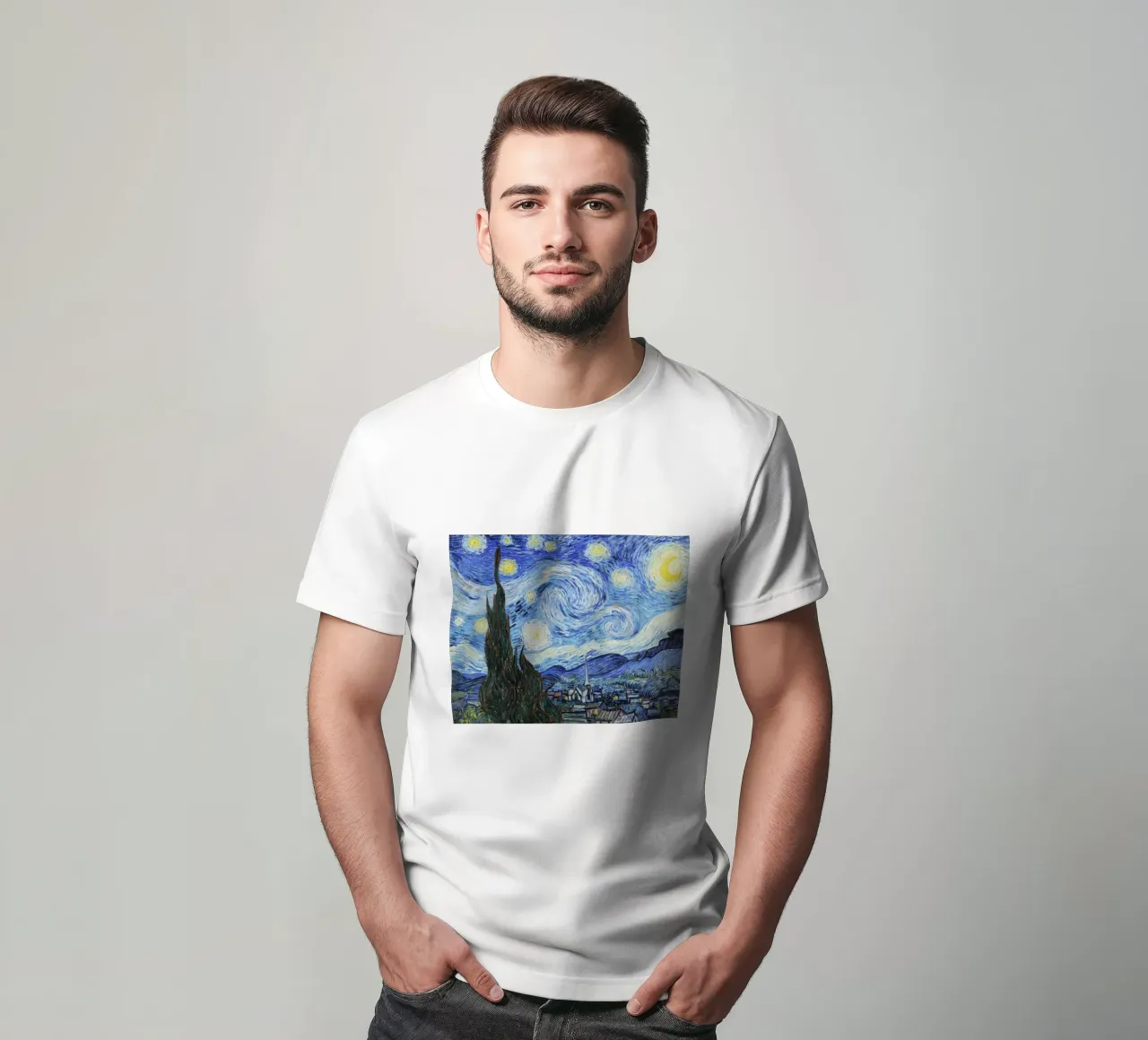 Vincent van Gogh’s The Starry Night (1889) t-shirt by Classic Art Prints