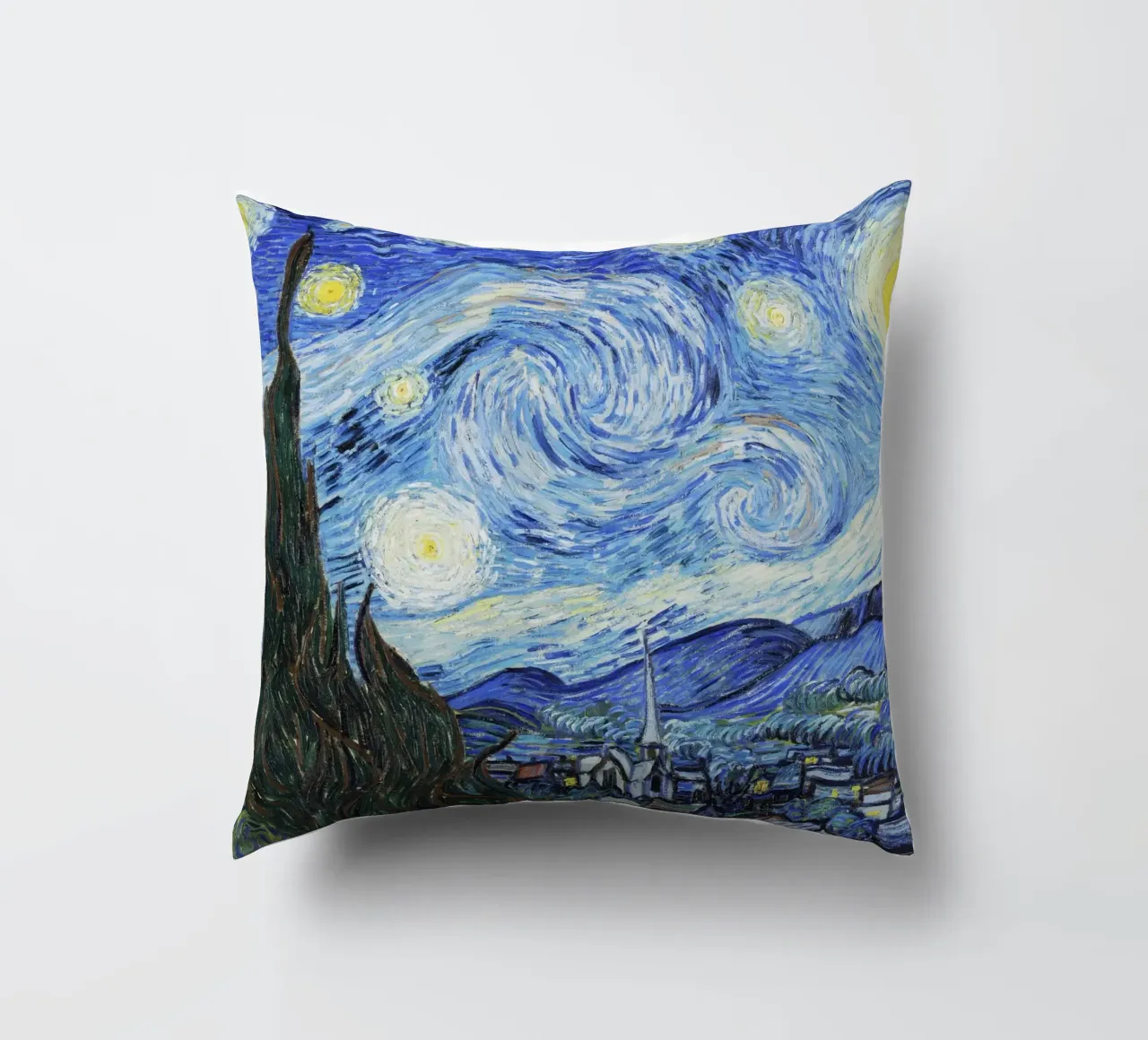 De sterrennacht van Vincent van Gogh (1889) kussen van Classic Art Prints