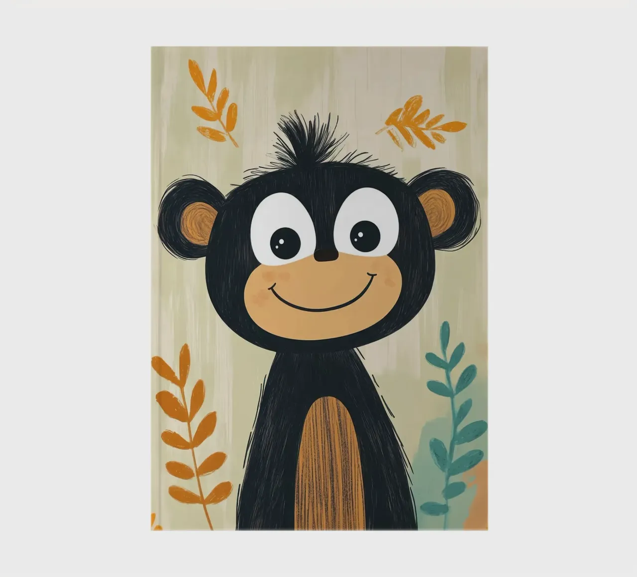 Smiling Monkey Illustration notebook by E Cannon