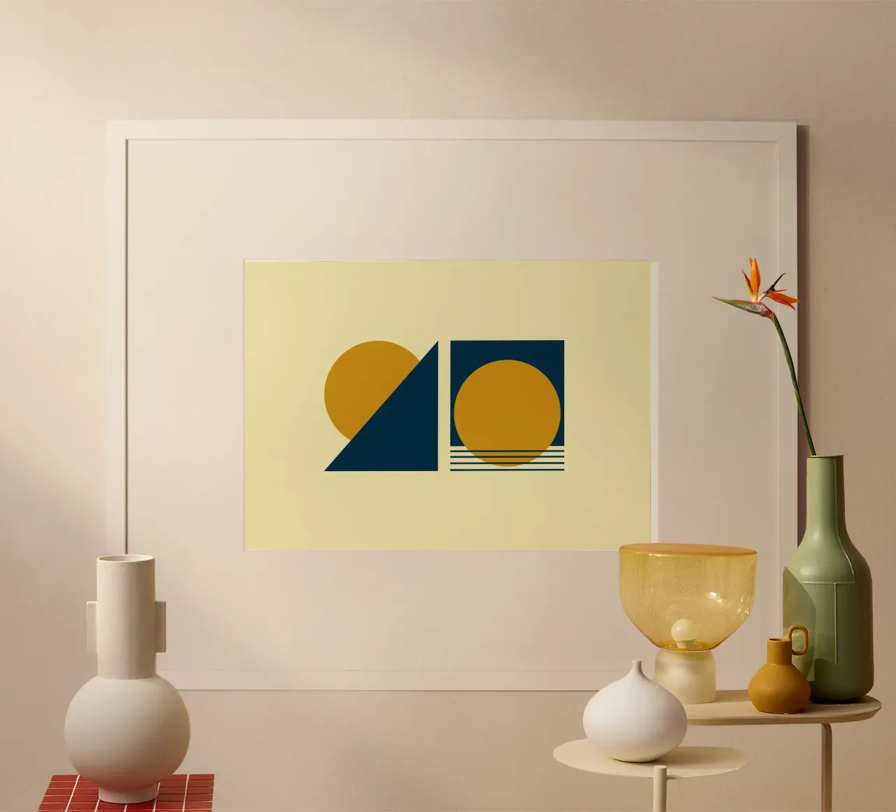 Alba e tramonto poster con telaio in plastica da KHouse Studio