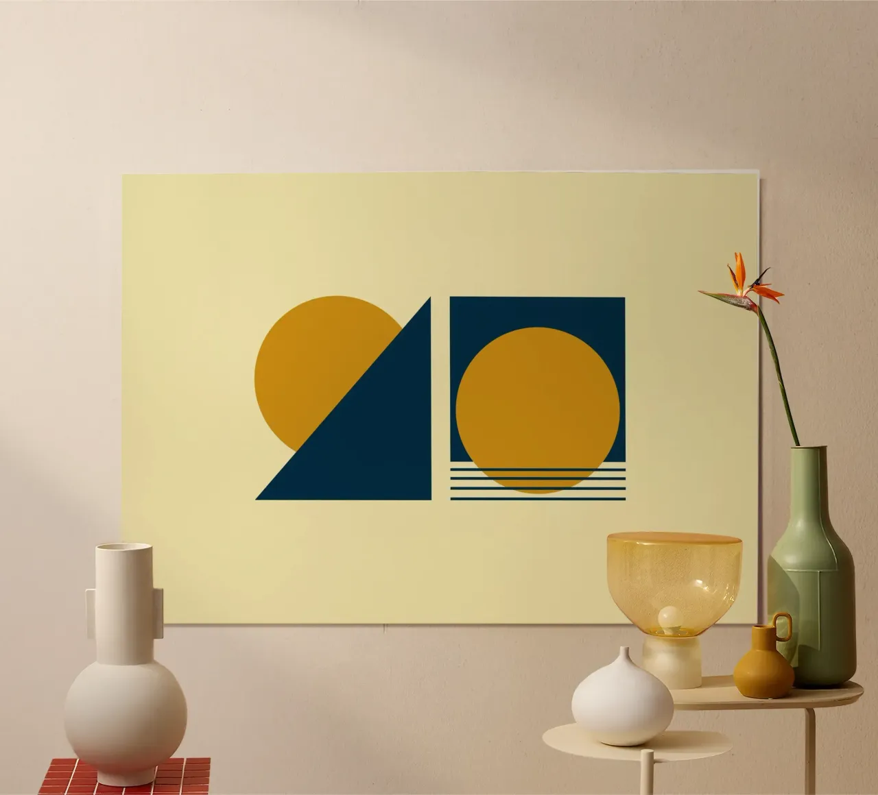 Alba e tramonto poster con telaio in plastica da KHouse Studio