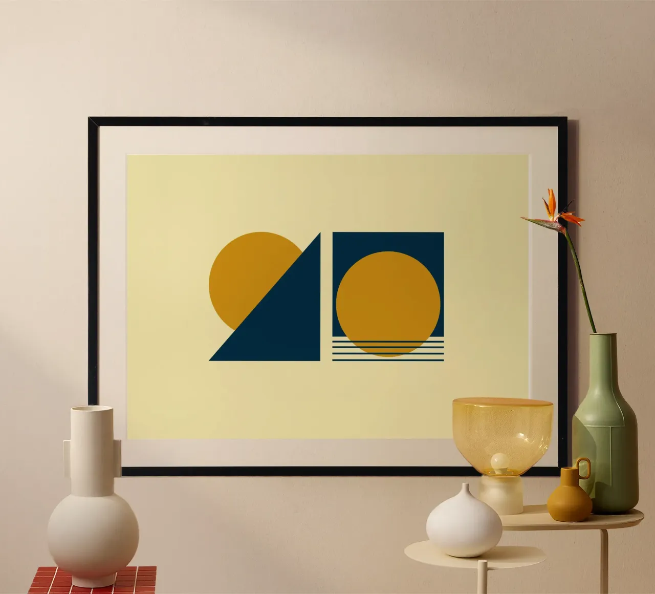 Alba e tramonto poster con telaio in plastica da KHouse Studio