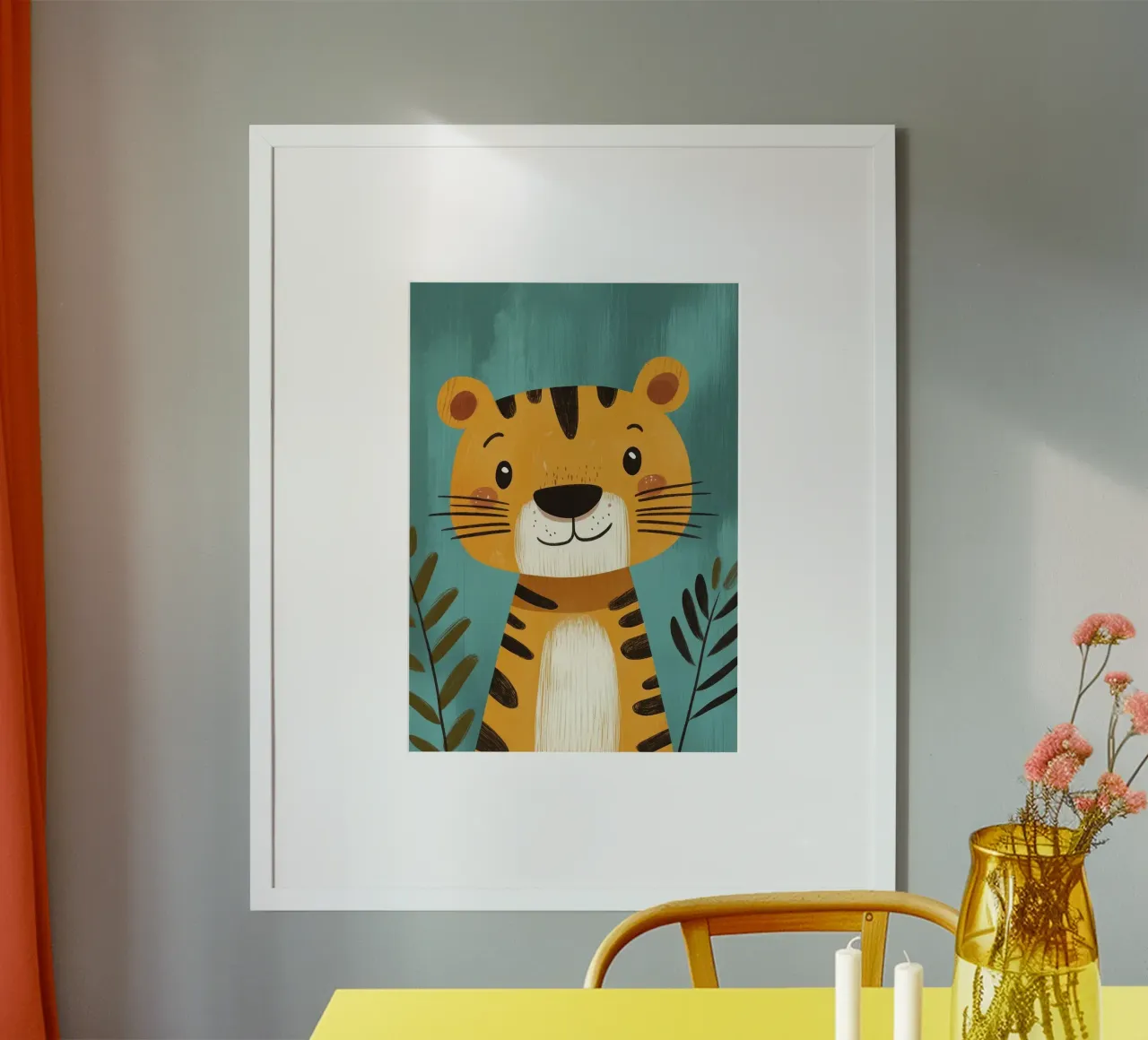 Smiling Tiger Illustration poster by E Cannon