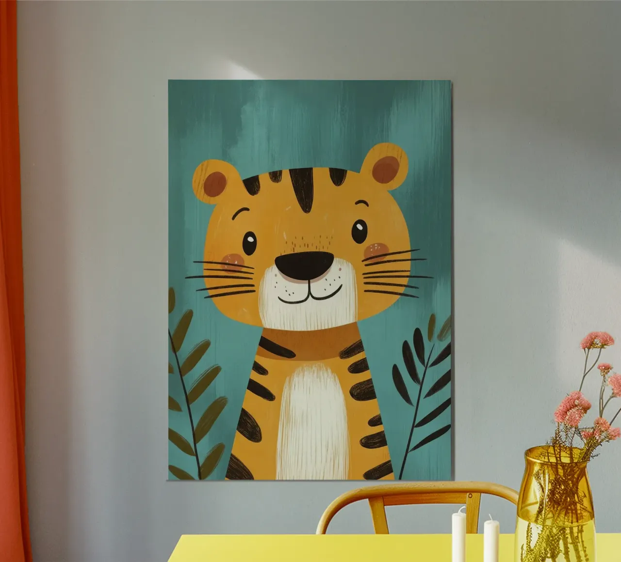 Smiling Tiger Illustration poster by E Cannon