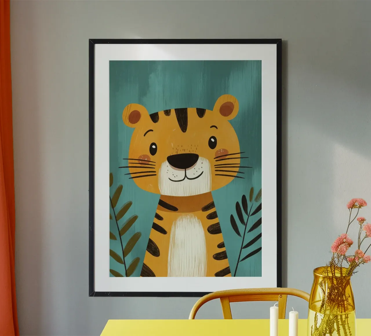 Smiling Tiger Illustration poster by E Cannon