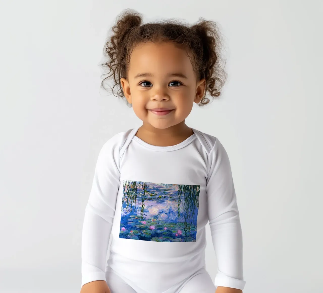 riflessione sullo stagno di ninfee body neonato maniche lunghe da SMG Store