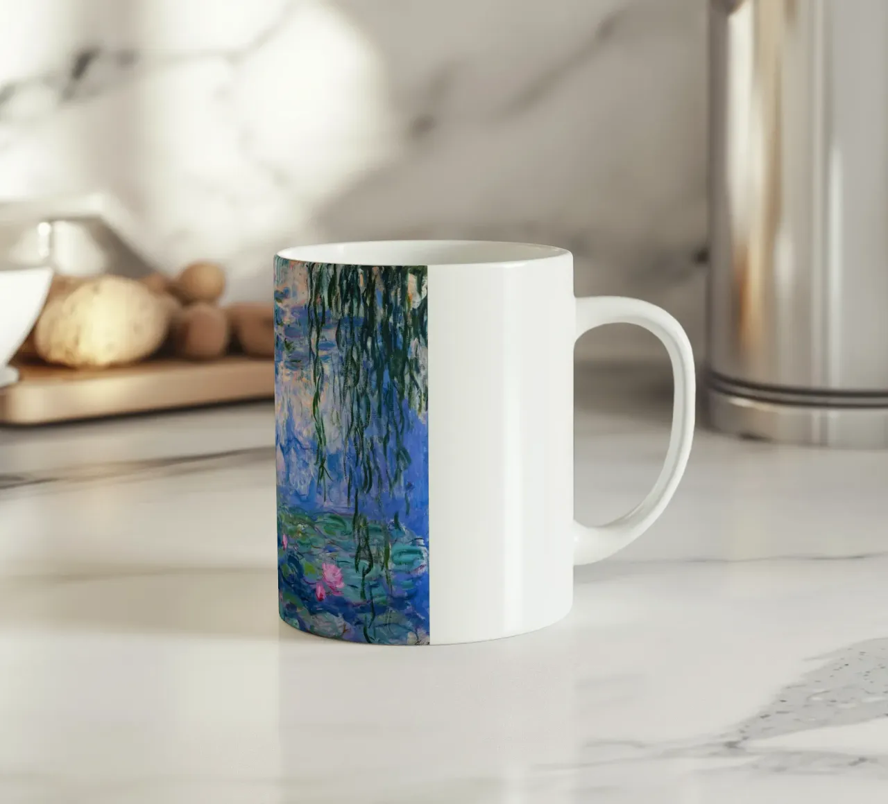 riflessione sullo stagno di ninfee tazza in ceramica da SMG Store