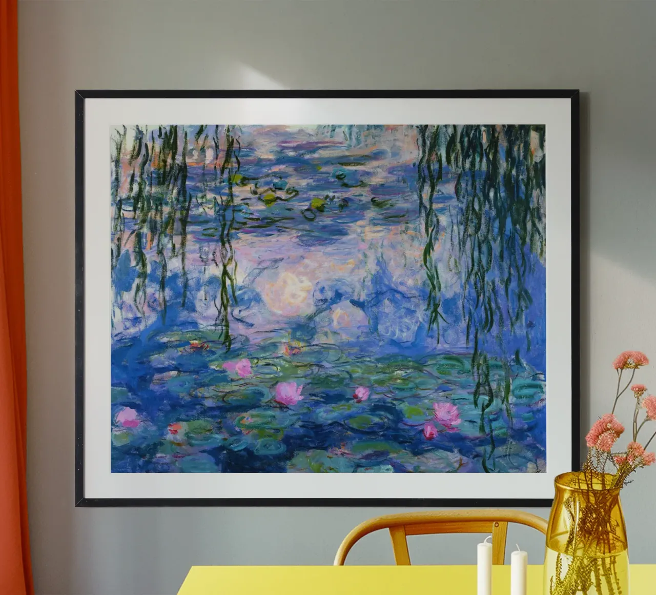 riflessione sullo stagno di ninfee poster con telaio in plastica da SMG Store