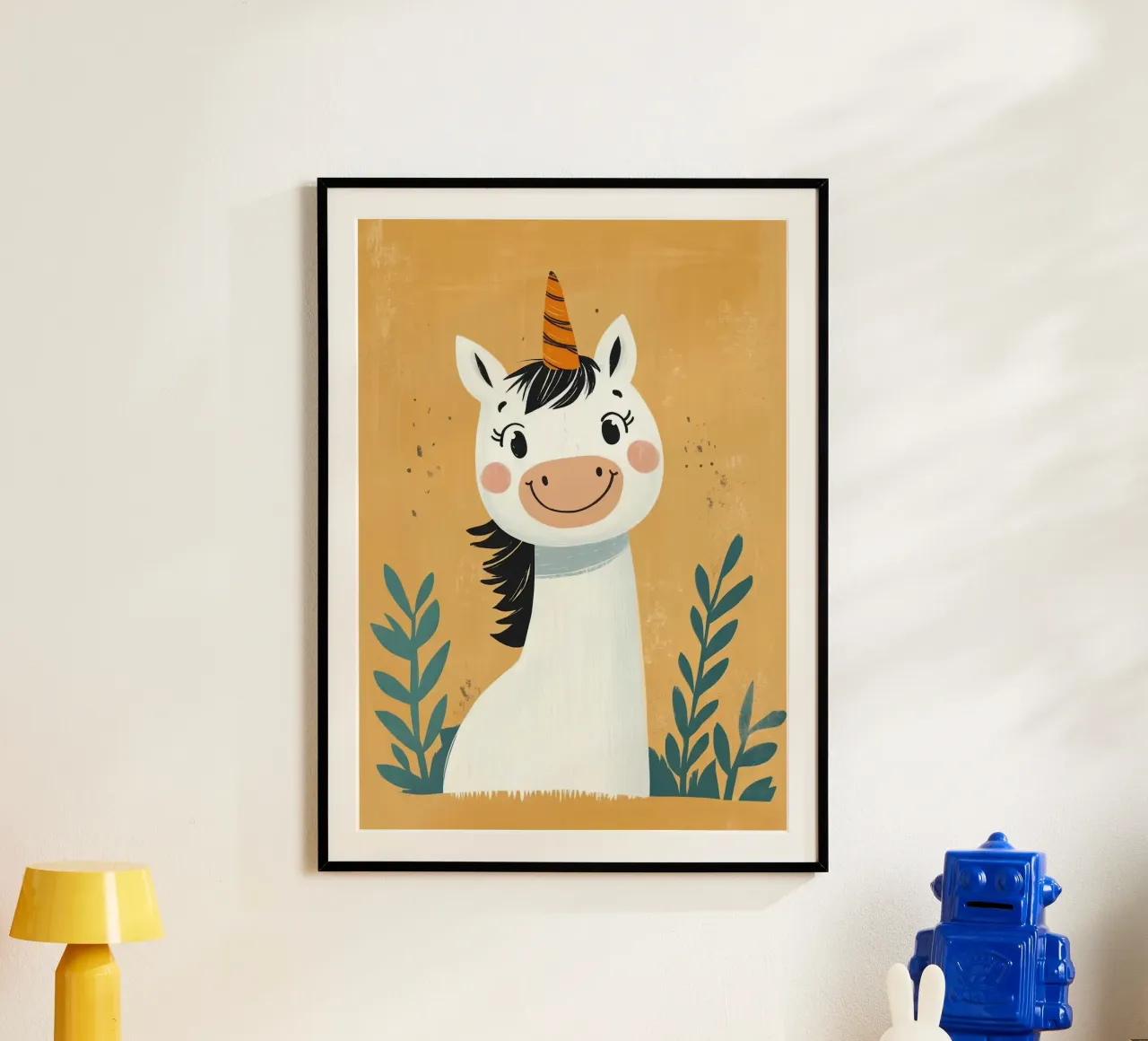 Ilustración de unicornio sonriente hahnemühle de E Cannon