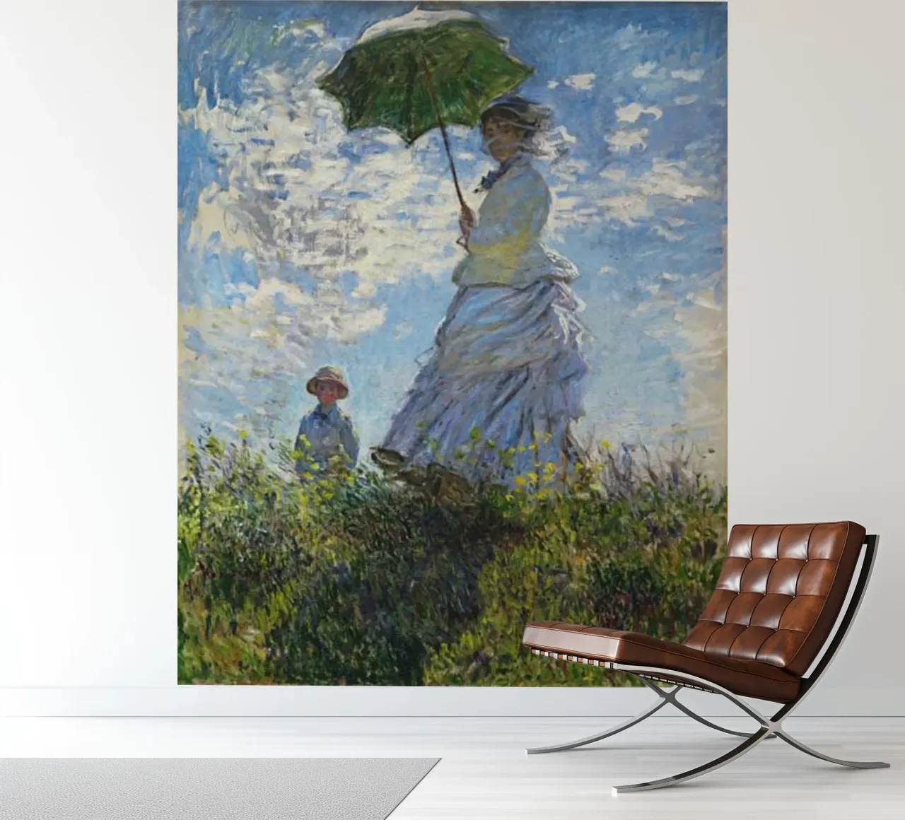 woman carrying an umbrella in the middle of the field photo wallpaper by SMG Store