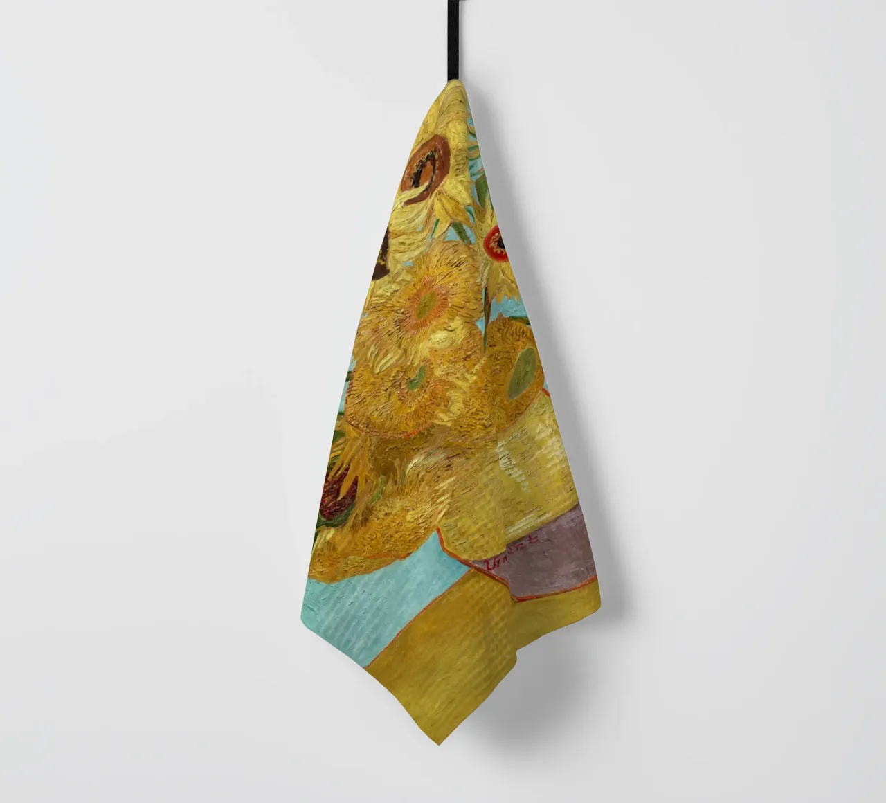 Vase with Twelve Sunflowers by Vincent van Gogh tea towel by Classic Art Prints