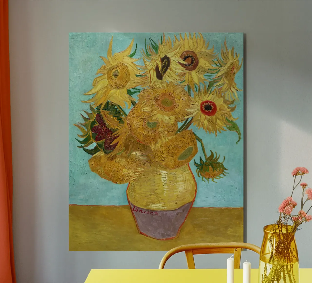 Vaso con dodici girasoli di Vincent van Gogh alluminio dibond da Classic Art Prints