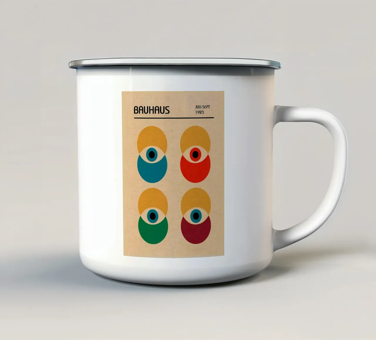 Poster Bauhaus Eye luglio settembre tazza in smalto da Edson Studio
