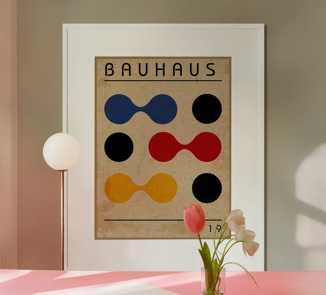 Arte geometrica Bauhaus poster con telaio in alluminio da Edson Studio