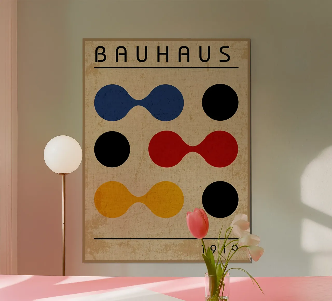 Arte geometrica Bauhaus poster con telaio in alluminio da Edson Studio