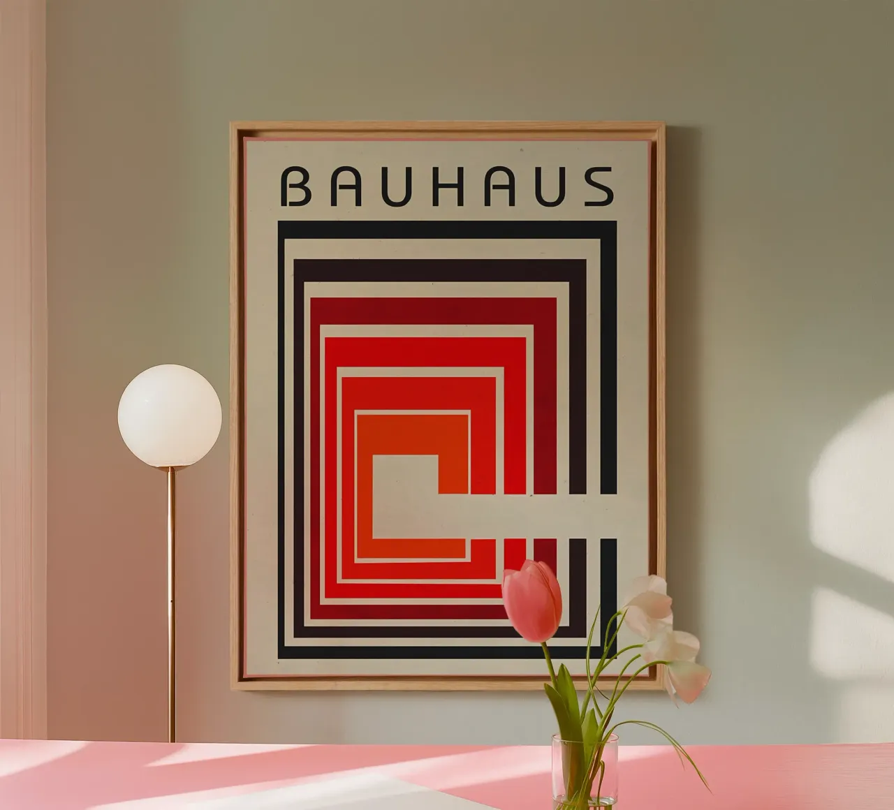 Arte geometrica Bauhaus tela con Cornice a cassetta da Edson Studio
