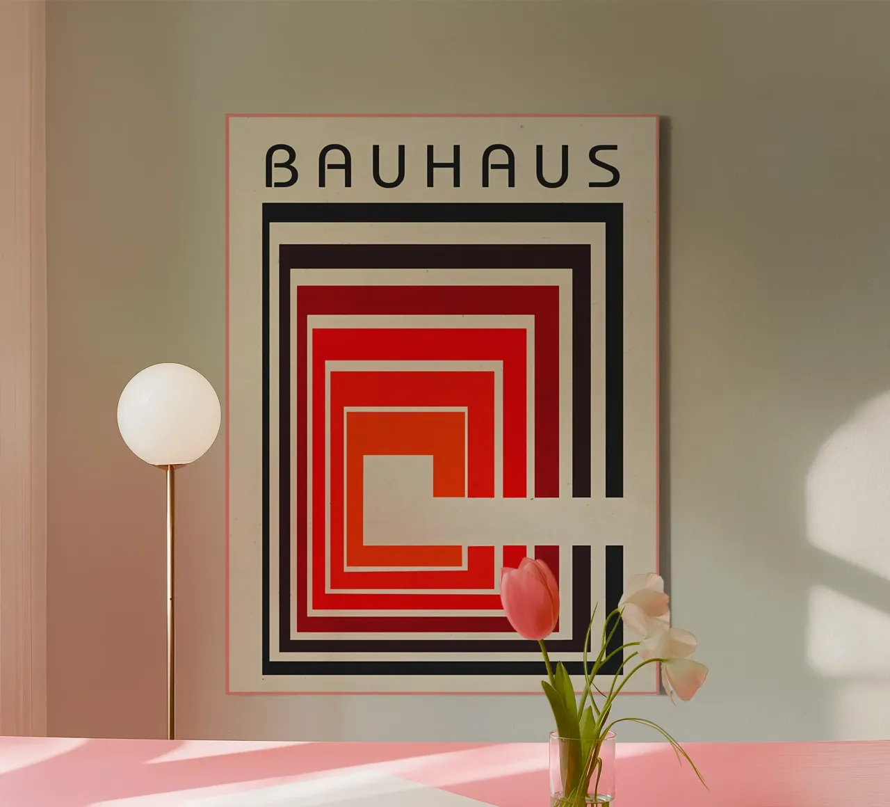 Arte geometrica Bauhaus tela con Cornice a cassetta da Edson Studio