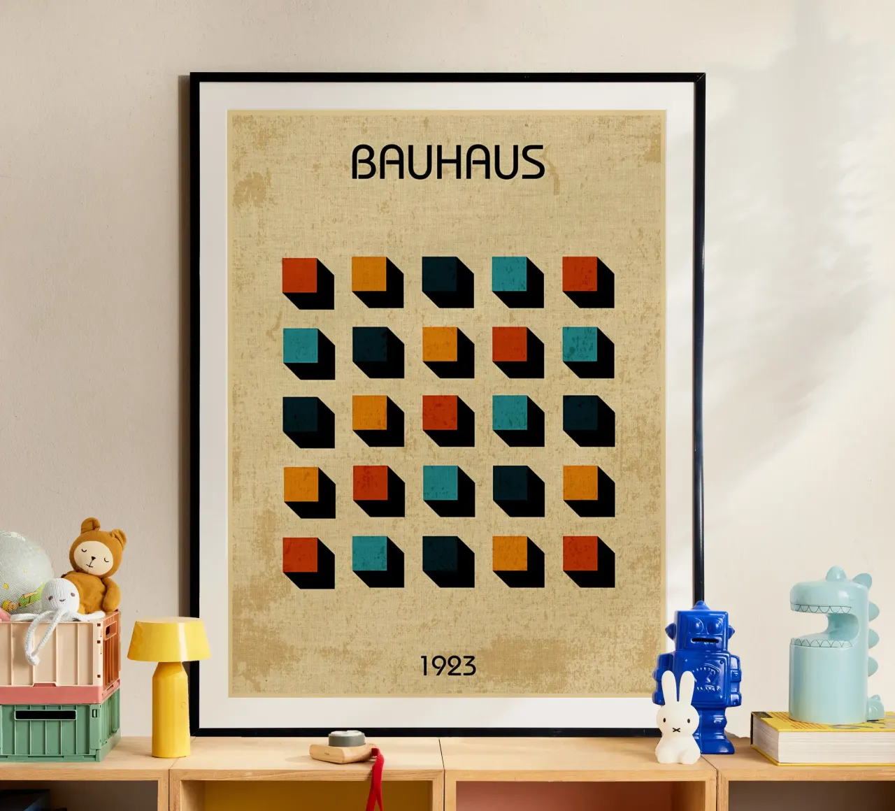 Arte geometrica Bauhaus 1923 poster con telaio in plastica da Edson Studio