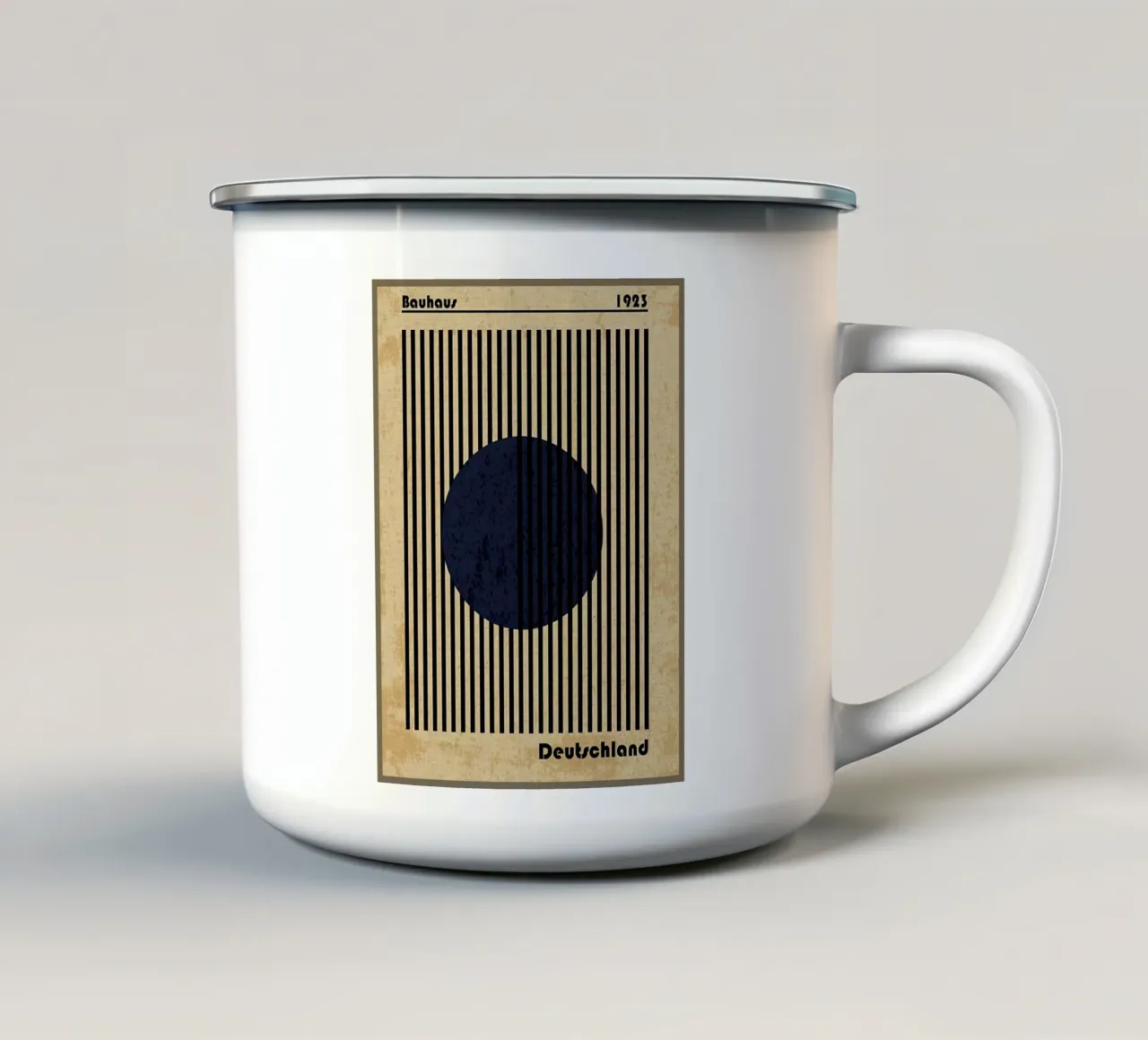 Stampa d'arte geometrica Bauhaus tazza in smalto da Edson Studio