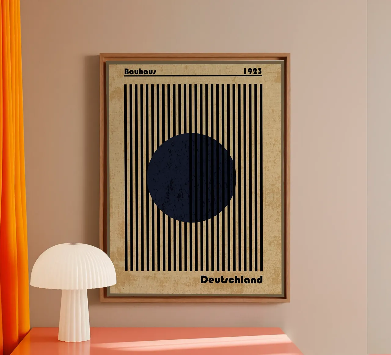 Bauhaus Geometrische Kunstdruk canvas met Baklijst van Edson Studio