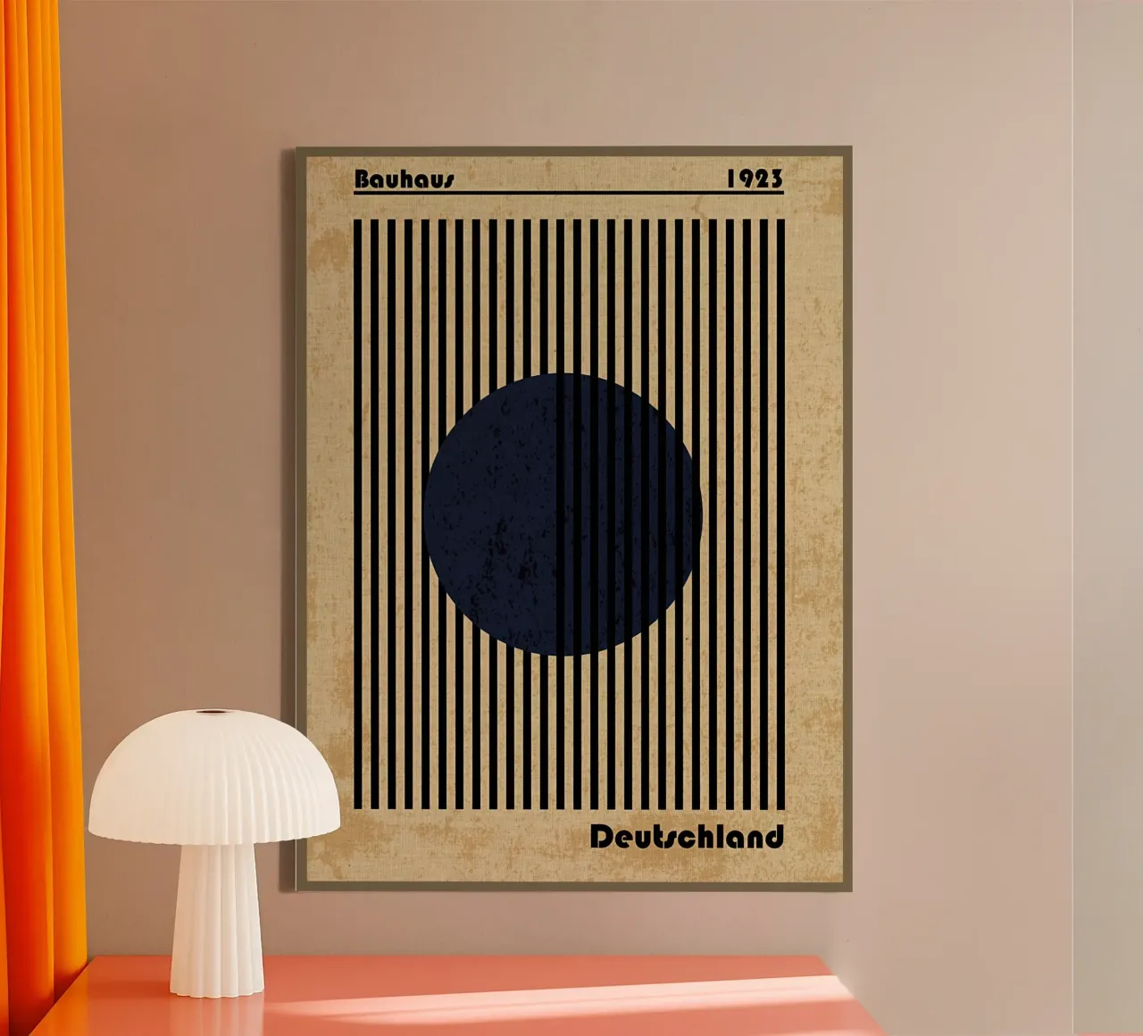 Bauhaus Geometrische Kunstdruk canvas met Baklijst van Edson Studio