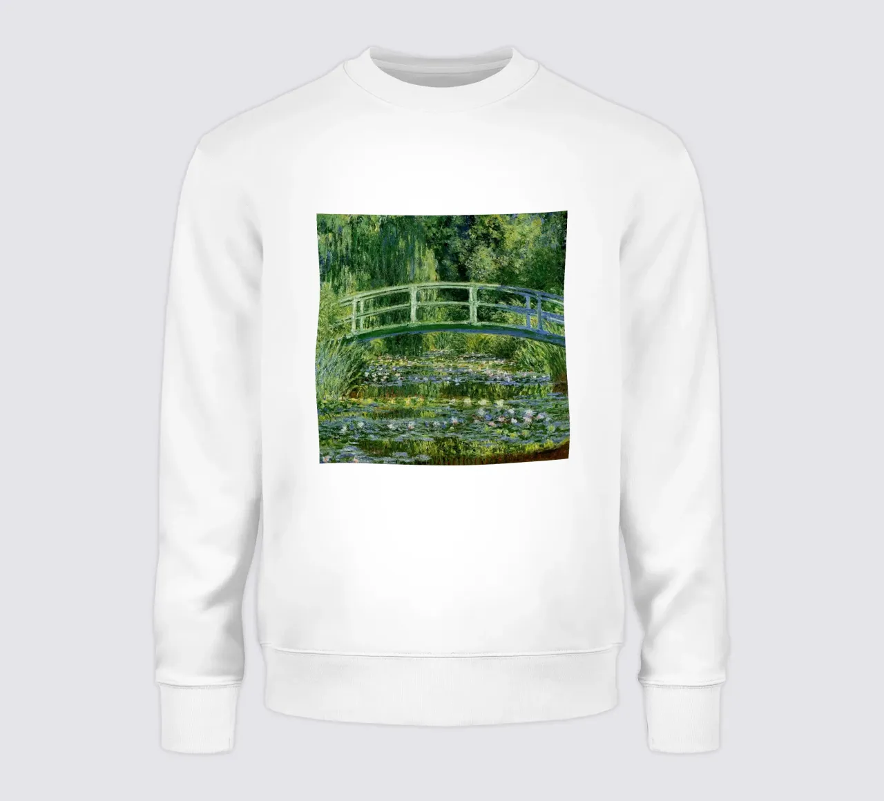 giardino con ponte curvo sullo stagno e ninfee felpa da SMG Store