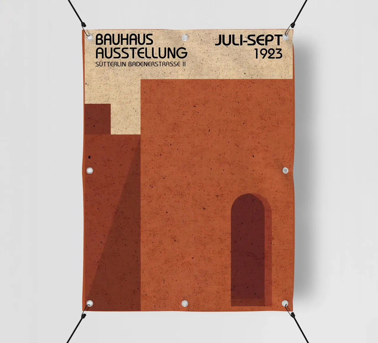 Poster della mostra Bauhaus luglio-settembre telo in pvc da Shawna Studio